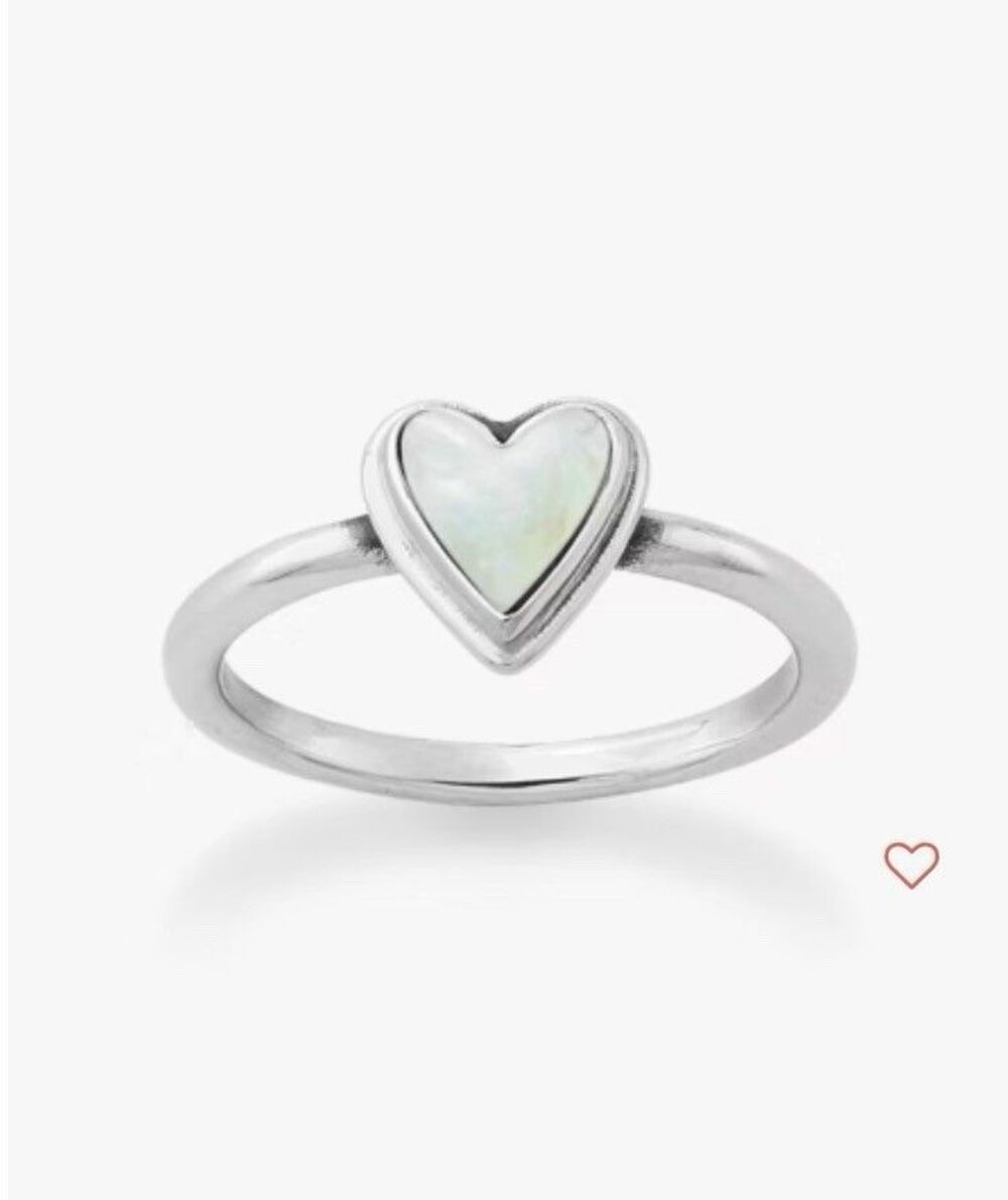 NWT James Avery Mother Of Pearl Sweetheart Gemstone Ring Size 9 - Picture 1 of 5